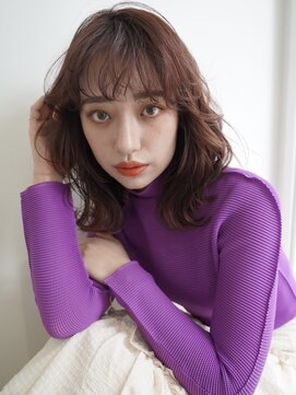 ロルド シェリ(Rold Cheri) ピンクブラウン/波巻き/ミディアムへアレンジ