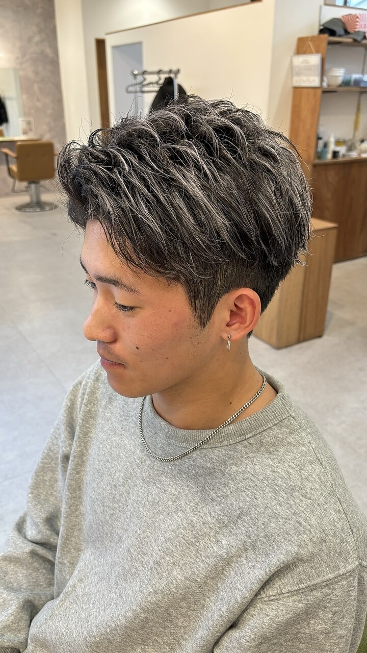 ホワイトメッシュ七三アップバングショート：L199469421