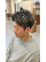 ブランチオム 宇佐店(branch homme)&nbsp;ホワイトメッシュ七三アップバングショート