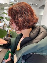 ラレイ ハラジュク(Lalei harajuku)&nbsp;オレンジボブ/スパイラルパーマ/パーマ/パーマ女子/オレンジ