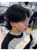 【センターパートウルフ】毛流れニュアンスパーマ名古屋名駅栄