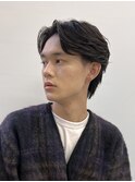 ダークアッシュ/ニュアンスパーマ/韓国マッシュ/スペインカール