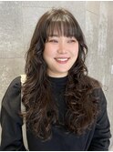 セットの時短に！デジタルパーマロングレイヤーハッシュカット