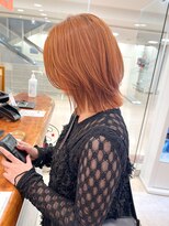 モリオ フロム ロンドン サッポロファクトリー店(morio FROM LONDON) 【morio】札幌ボブ かわいいオレンジとレイヤーくびれボブ