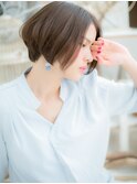 センターパートオリーブグレージュ小顔ボブh4越谷20代30代40代