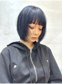 くびれヘア/アプリコットオレンジ/レイヤー/ショートボブ/韓国