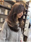 顔周り/レイヤーカット/ブリーチなし/韓国レイヤー/前髪カット
