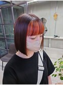 #PINQ #ぷつっとボブ #インナーカラー #オレンジ