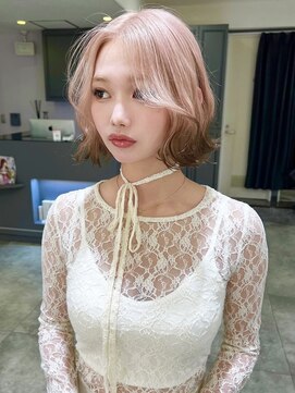 ノエ 心斎橋(Noe) ピンクベージュ ダブルカラー デザインカラー　裾カラー【LIRA】