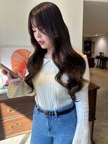 ヘアーアイストゥーレ(HAIR ICI TRE)&nbsp;ブリーチなし　ヘーゼルベージュ　ロングレイヤー　春カラー