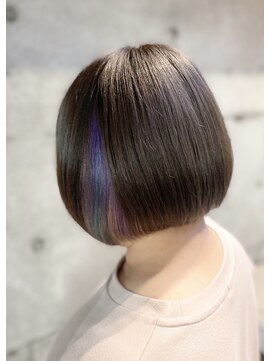 グランアージュ 池袋東口店(grandage) 【grand age池袋東口】 ぱっつんボブ ユニコーンインナーカラー