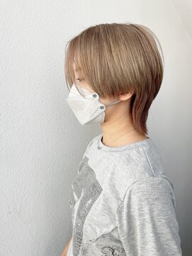 モナン(monan) ウルフボブルフショートウルフマッシュウルフ/ペールベージュ