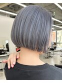 保存必須【海外風ハイトーンボブ】アッシュグレー