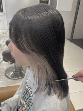 アースコアフュールボーテ 太田店(EARTH coiffure beaute) グレージュ_インナーカラー_ケアブリーチ_切りっぱなし
