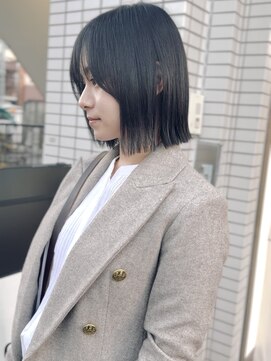 ジェムヘアスタジオ 平塚西口店(Gem Hair Studio) Gem Hair Studio 姉崎　黒髪ぱつっとボブ/@gem_anezaki