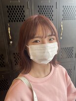 アチーブリス(achieve Liss)&nbsp;大人可愛いピンクベージュ小顔フェイスレイヤーゆるふわボブ