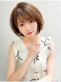 ひし形ショートボブレイヤーイメチェン美髪ホワイトブロンド