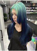 【ルーツカラー】ミント×ネイビーブルー