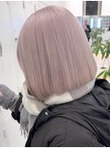 渋谷ブリーチカラータッセルボブ顔周りレイヤー切りっぱなしボブ