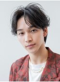 センター分けスタイル