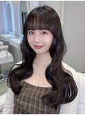 韓国風/くびれヘア/ロングヘア/前髪/お顔まわりカット/小顔