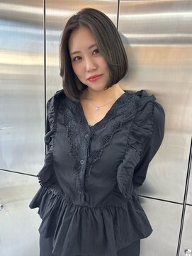 ユイマァル 岡山(YUIMARL) 似合わせボブ韓国ボブ顔周りレイヤーダークグレージュカラー