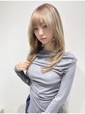 ワンホンレイヤー/ミルクティーブロンド/ダークブルー/銀座