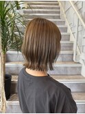 白髪が目立たないカラー　ぷつっとボブ