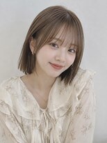 リア トーキョー(Lia TOKYO)&nbsp;【工藤武士】切りっぱなしボブ×ベージュカラー大人可愛い艶髪感