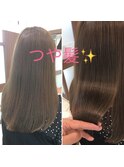 ツヤツヤ、ツヤ髪ロング