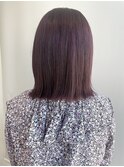 暖色系カラー × 切りっぱなしボブ