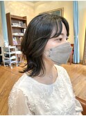 モテ髪ミディアムレイヤー/レイヤーカット/黒髪/20代30代40代