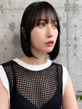 ルームバイシー 新宿(Loom. by Sea) ボブ×チョコレートカラー【髪質改善/新宿/レイヤー/縮毛矯正】