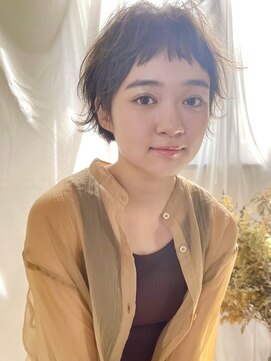 ディッセンバー 神宮前(December) 小顔マッシュショートグレージュカラーパーマ20代渋谷原宿神宮前