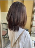 30代40代50代白髪ぼかしウルフ風ボブミディ