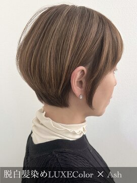サラジュ 仁川店(SARAJU) 耳掛けショート　脱白髪染め透明感◎ハイライト＊白髪ぼかし