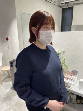 リアン バイ キートス(Lien by kiitos) 【小顔◎】ボブ/顔周りカット/オレンジベージュ 梅田