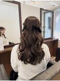 モテヘアハーフツインヘアアレンジ