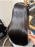髪質改善ストレート/黒髪/ネビージュ/小顔/ワンレン