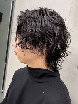 オルト(Altn) 大人の波巻きスパイラルパーマミディアムロングメンズカットヘア