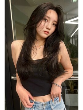 ランズ(LANDS) オリーブベージュ レイヤーカット 【韓国ヘア 大阪 梅田】