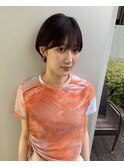 前髪あり耳掛け丸みくびれショートボブ20代30代40代50代60代