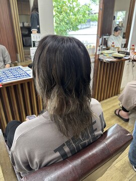 アローズ(arose) アンブレラカラー　黒×シルバー　ブリーチあり