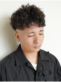 無造作パーマ メンズショート フェードカット