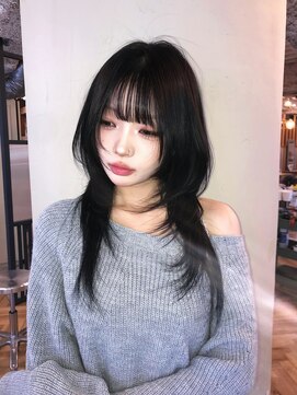 アリスバイアフロート 自由が丘(ALICe by AFLOAT) 黒髪ロング／レイヤーカット／顔周りレイヤー