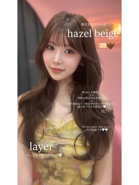 ボタン シブヤ(VOTAN SHIBUYA) ベージュ/韓国ヘア/渋谷/レイヤー/顔まわり/前髪