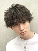 大分シャドウパーマメンズカットラウンドマッシュツーブロック
