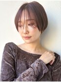 小顔見え/丸みショートボブ/ヘーゼルブラウン30代40代p北浦和