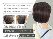 アリエス美容室南富山店の雰囲気（ハイライト×白髪を活かしたカラーリングで立体感あるスタイルに）