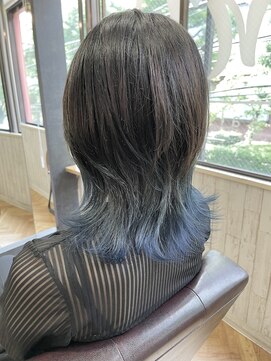 ビー オン ディー ヘア 池袋(BonD hair) #インディゴブルーのグラデカラー【池袋/髪質改善/ハイライト】